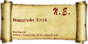 Nagyiván Erik névjegykártya